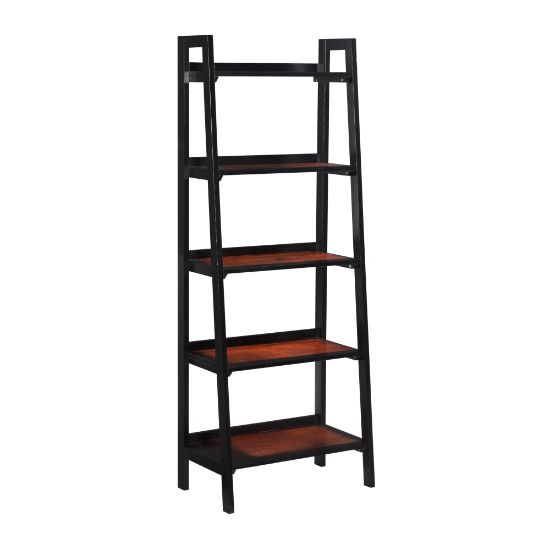 Picture of Linon Monroe 60inH 5-Shelf Home Office Bookcase, Black Cherry