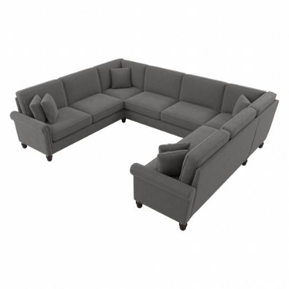 Picture of Bush Furniture Coventry 125inW U-Shaped Sectional Couch, French Gray Herringbone, Standard Delivery