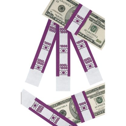 Picture of PM Company Currency Bands, $2,000.00, Violet, Pack Of 1,000