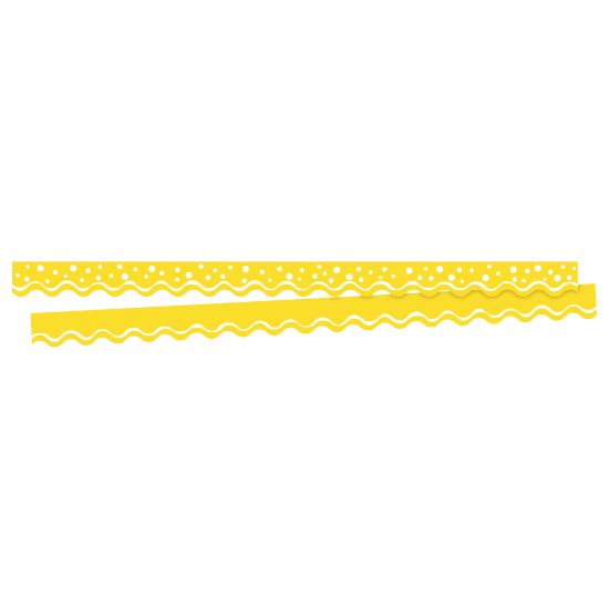 Picture of Barker Creek Scalloped-Edge Border Strips, 2 1/4in x 36in, Happy Lemon Yellow, Pre-K To College, Pack Of 26