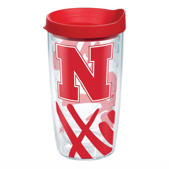 Picture of Tervis Genuine NCAA Tumbler With Lid, Nebraska Cornhuskers, 16 Oz, Clear