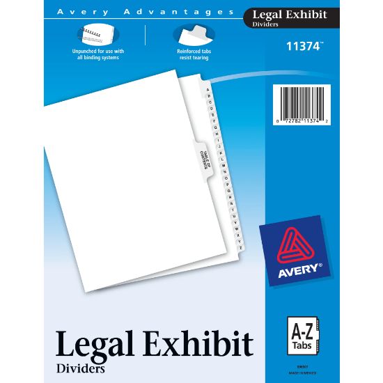 Picture of Avery Premium Collated Legal Dividers Avery Style, Side-Tab, A-Z & Table Of Contents, 8 1/2in x 11in