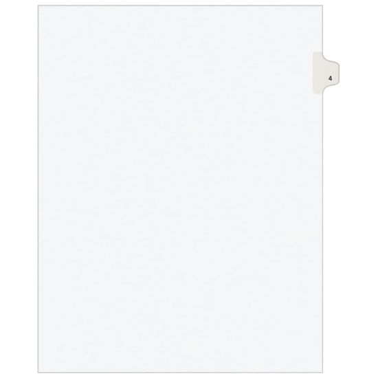 Picture of Avery Individual Legal Exhibit Dividers, Avery Style, #4, Side Tab, Letter Size, Pack Of 25