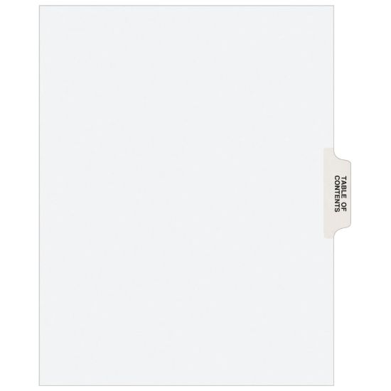 Picture of Avery Individual Legal Dividers Avery Style, Letter Size, Table Of Contents, White Dividers/White Tabs, Pack Of 25