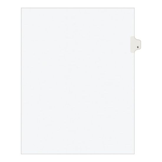 Picture of Avery Individual Legal Dividers Avery Style, Letter Size, Side Tab #6, Pack Of 25