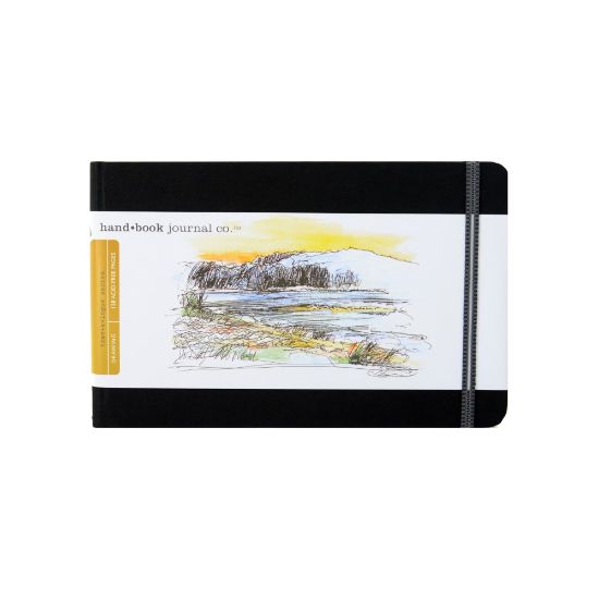 Picture of Hand Book Journal Co. Travelogue Drawing Journals, Landscape, 5 1/2in x 8 1/4in, 128 Pages, Ivory Black, Pack Of 2