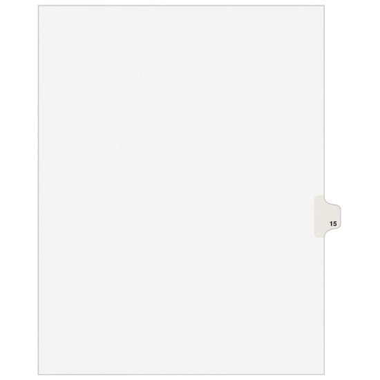 Picture of Avery Individual Legal Dividers Avery Style, Letter Size, Side Tab #15, White Dividers/White Tabs, Pack Of 25