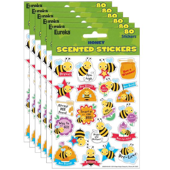 Picture of Eureka Scented Stickers, Honey, 80 Stickers Per Pack, Set Of 6 Packs