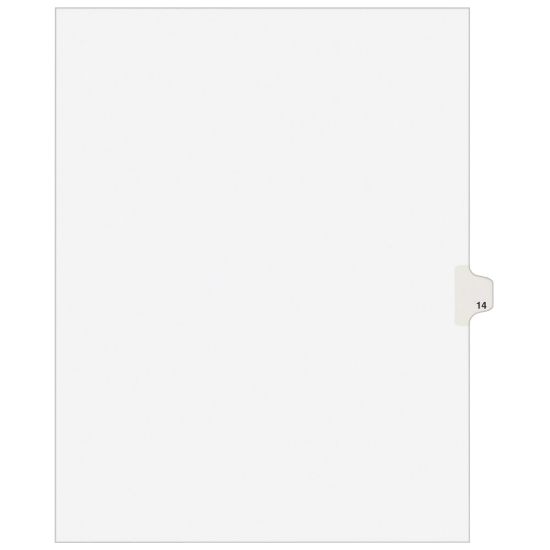 Picture of Avery Individual Legal Dividers Avery Style, Letter Size, Side Tab #14, White Dividers/White Tabs, Pack Of 25