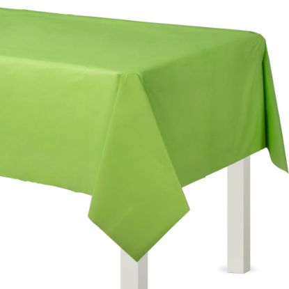 Picture of Amscan Flannel-Backed Vinyl Table Covers, 54in x 108in, Kiwi Green, Set Of 2 Covers