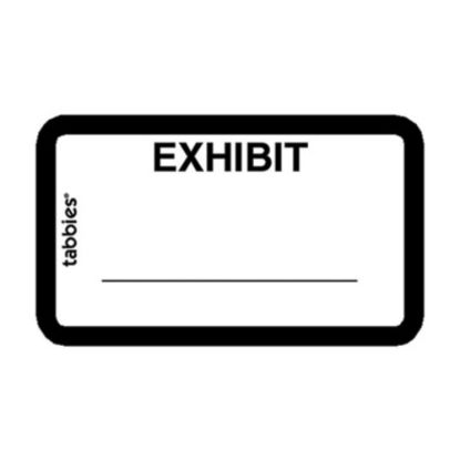 Picture of Tabbies Color-coded Legal Exhibit Labels, 58092, 1 5/8inW x 1inL, White, Pack Of 252