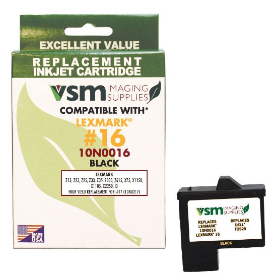 Picture of VSM Remanufactured Black Ink Cartridge Replacement For Lexmark 16, 10N0016, VSM10N0016