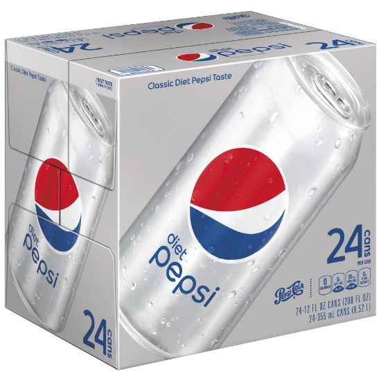 Picture of Pepsi Diet Pepsi Soda, 12 Oz, Pack Of 24 Bottles