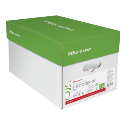 Picture of Office Depot EnviroCopy Copy Paper, 5 Reams, White, Ledger (11in x 17in), 2500 Sheets Per Case, 20 Lb, 30% Recycled, FSC Certified