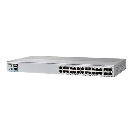 Picture of Cisco Catalyst 2960L-SM-24PS - Switch - smart - 24 x 10/100/1000 (PoE+) + 4 x Gigabit SFP (uplink) - desktop, rack-mountable - PoE+ (195 W)