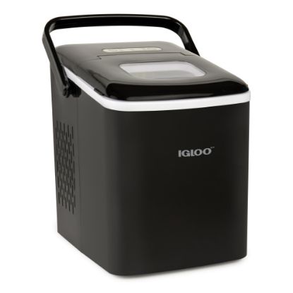 Picture of Igloo 26-Lb Automatic Self-Cleaning Portable Countertop Ice Maker Machine With Handle, 12-13/16inH x 9-1/16inW x 12-1/4inD, Black