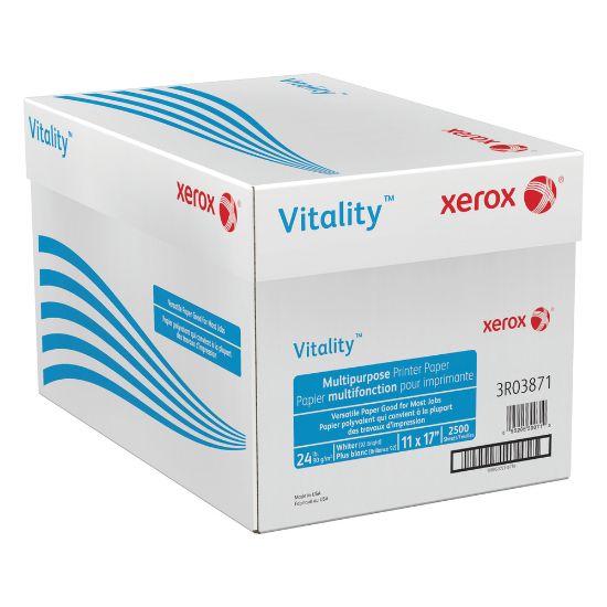 Picture of Xerox Vitality Multi-Use Printer & Copy Paper, 5 Reams, White, Ledger (11in x 17in), 2500 Sheets Per Case, 24 Lb, 92 Brightness, FSC Certified