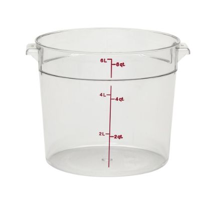 Picture of Cambro Camwear 6-Quart Round Storage Containers, Clear, Set Of 12 Containers