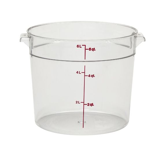 Picture of Cambro Camwear 6-Quart Round Storage Containers, Clear, Set Of 12 Containers