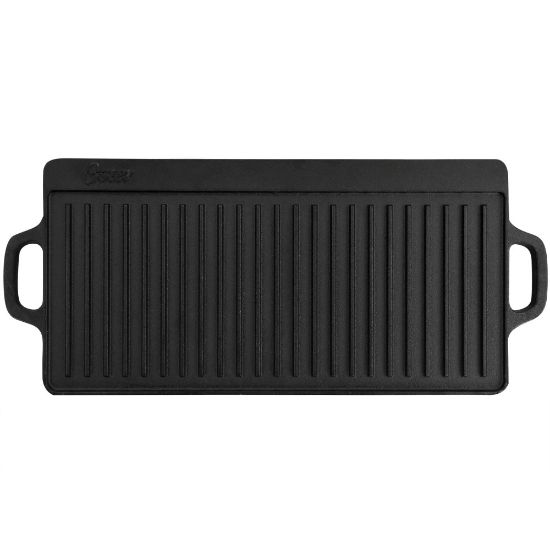 Picture of Oster Castaway Pre-Seasoned Cast Iron Reversible Griddle, 18in x 9in, Black