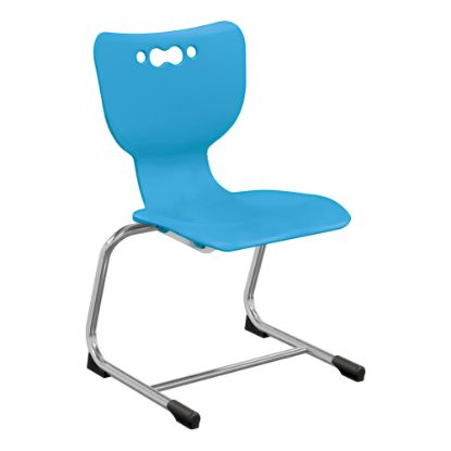 Picture of Hierarchy Stackable Cantilever Student Chairs, 14in, Blue/Chrome, Set Of 5 Chairs