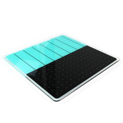 Picture of Floortex Viztex Glacier Plan & Grid Glass Dry Erase Board, 14in x 14in, Teal & Black