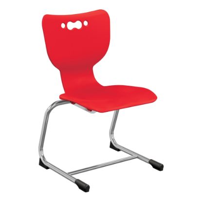 Picture of Hierarchy Stackable Cantilever Student Chairs, 14in, Red/Chrome, Set Of 5 Chairs