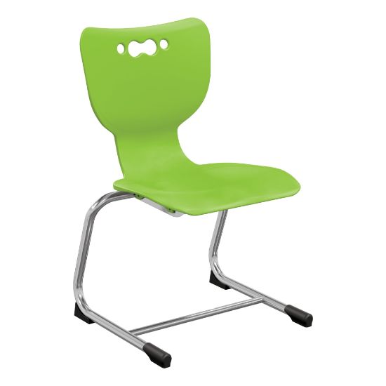 Picture of Hierarchy Stackable Cantilever Student Chairs, 14in, Lime/Chrome, Set Of 5 Chairs