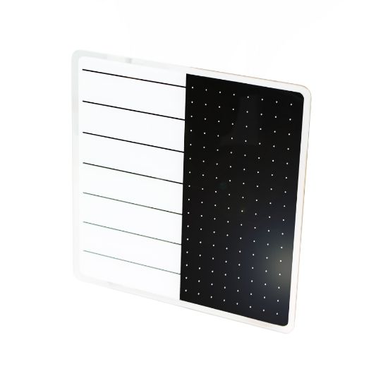 Picture of Floortex Viztex Glacier Plan & Grid Glass Dry Erase Board, 14in x 14in, White & Black