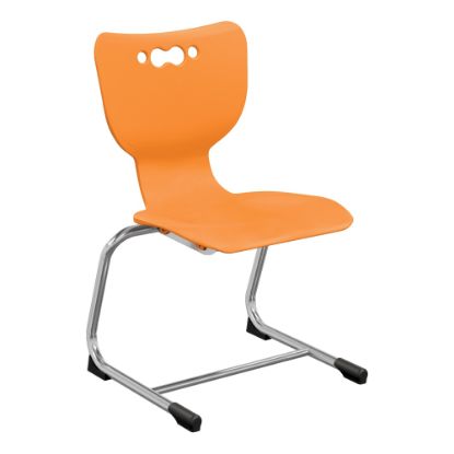 Picture of Hierarchy Stackable Cantilever Student Chairs, 14in, Orange/Chrome, Set Of 5 Chairs