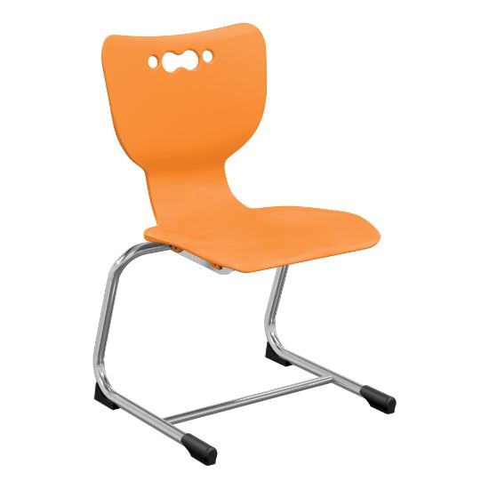 Picture of Hierarchy Stackable Cantilever Student Chairs, 14in, Orange/Chrome, Set Of 5 Chairs