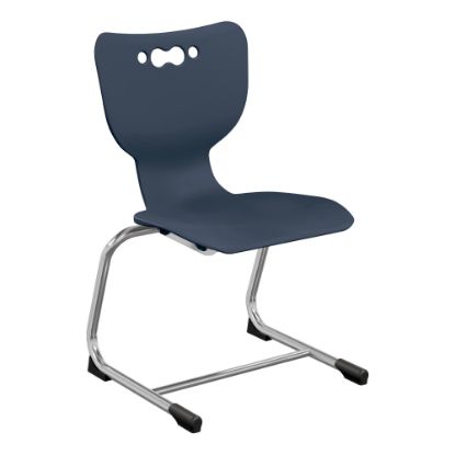 Picture of Hierarchy Stackable Cantilever Student Chairs, 14in, Navy/Chrome, Set Of 5 Chairs