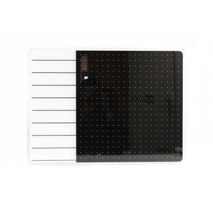 Picture of Floortex Viztex Plan & Grid Glass Dry Erase Board, 17in x 23in, White & Black