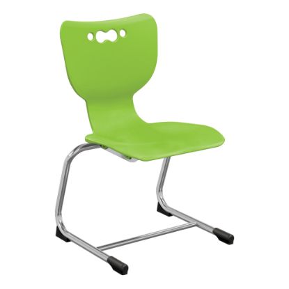 Picture of Hierarchy Stackable Cantilever Student Chairs, 16in, Lime/Chrome, Set Of 5 Chairs