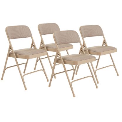 Picture of National Public Seating 2200 2-Hinge Folding Chairs, Beige, Set Of 4 Chairs