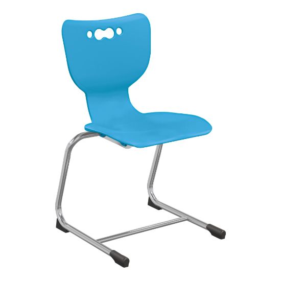 Picture of Hierarchy Stackable Cantilever Student Chairs, 18in, Blue/Chrome, Set Of 5 Chairs