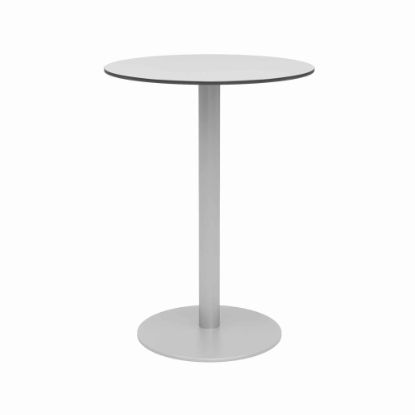 Picture of KFI Studios Eveleen Round Outdoor Bistro Patio Table, 41inH x 30inW x 30inD, Fashion Gray/Silver