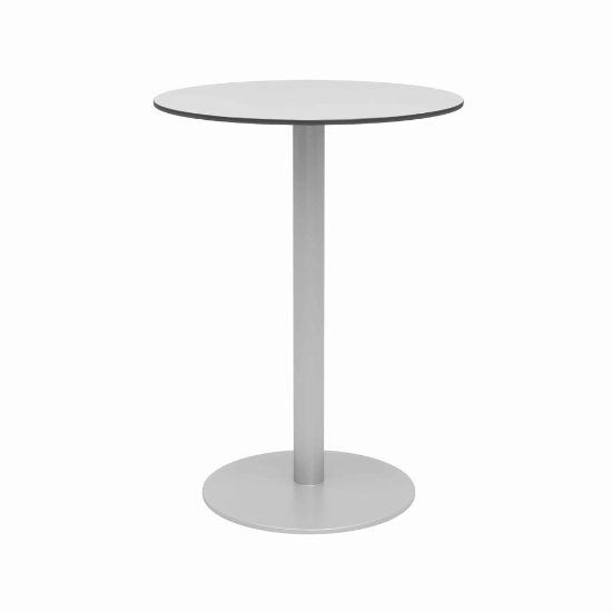 Picture of KFI Studios Eveleen Round Outdoor Bistro Patio Table, 41inH x 30inW x 30inD, Fashion Gray/Silver