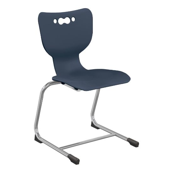 Picture of Hierarchy Stackable Cantilever Student Chairs, 18in, Navy/Chrome, Set Of 5 Chairs