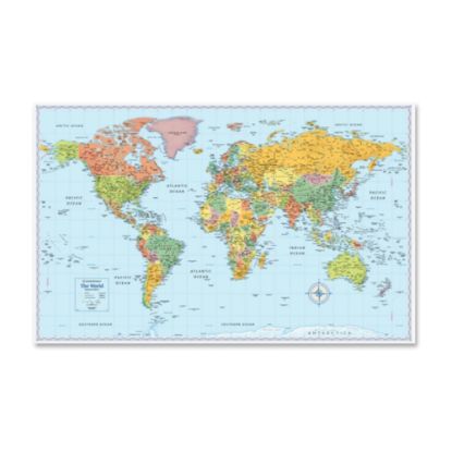 Picture of Rand McNally World Wall Map, 32in Width x 50in Height