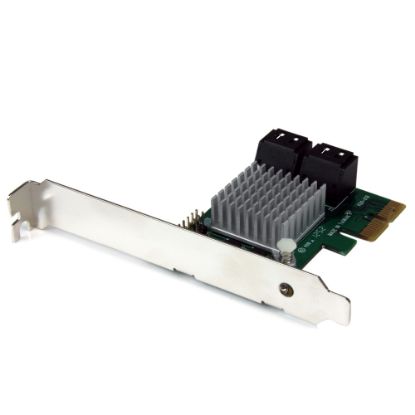 Picture of StarTech.com 4 Port PCI Express 2.0 SATA III 6Gbps RAID Controller Card with HyperDuo SSD Tiering - Serial ATA/600 - PCI Express 2.0 x2 - Plug-in Card - RAID Supported - JBOD, 1, 0, 1+0 RAID Level - 4 Total SATA Port(s) - 4 SATA Port(s) Internal