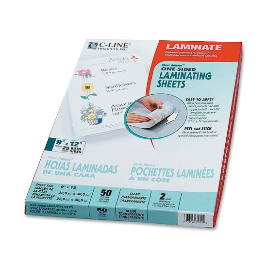 Picture of C-Line Cleer-Adheer Laminating Sheets, 9in x 12in, Nonglare, Box Of 50