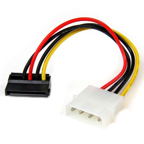 Picture of StarTech.com 6in 4 Pin LP4 to Left Angle SATA Power Cable Adapter - Power a SATA hard drive from a conventional LP4 power supply connection - LP4 to sata adapter - LP4 to sata power adapter - 4 pin LP4 to sata -lp4 to sata