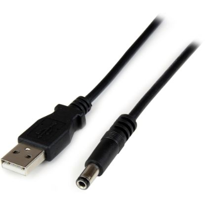 Picture of StarTech.com 1m USB to Type N Barrel 5V DC Power Cable - USB A to 5.5mm DC - Charge your 5V DC devices from your computer through a USB port - usb to 5v dc power cable - usb to 5.5mm - usb to dc plug