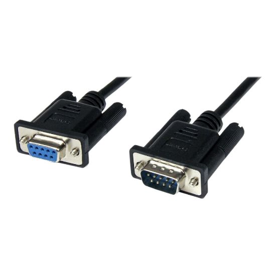 Picture of StarTech.com 2m Black DB9 RS232 Serial Null Modem Cable F/M  - 2m DB9 Null Modem Cable - DB9 Male to Female Cable - RS232 Null Modem Cable - 9 pin Null Modem Cable - 2 m Male to Female Null Modem Cable - 1x DB9 (M), 1x DB9 (F), Black - 2 meter / 6.56ft