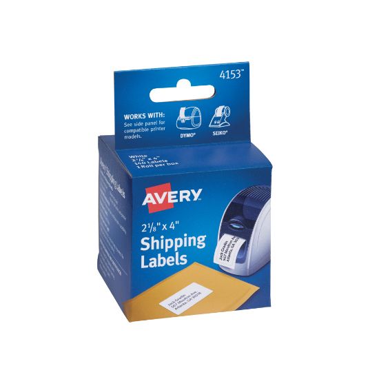 Picture of Avery Multipurpose Permanent Thermal Labels, AVE4153, 4in x 2 1/8in, Roll Of 140, White