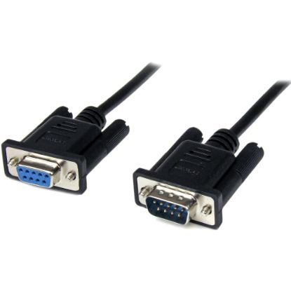 Picture of StarTech.com 1m Black DB9 RS232 Serial Null Modem Cable F/M  - 1m DB9 Null Modem Cable - DB9 Male to Female Cable - RS232 Null Modem Cable - 9 pin Null Modem Cable - 1 m Male to Female Null Modem Cable - 1x DB9 (M), 1x DB9 (F), Black - 1 meter / 3.28ft