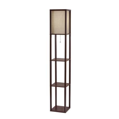 Picture of Adesso Wright Shelf Lamp, 63inH, Natural Shade/Walnut Base