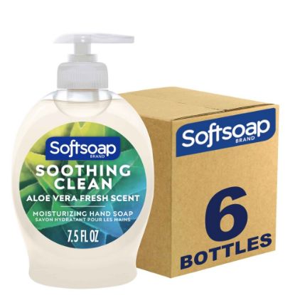 Picture of Softsoap Liquid Hand Soap Pump - Soothing Aloe Vera - Aloe Vera Scent - 7.5 fl oz (221.8 mL) - Pump Bottle Dispenser - Dirt Remover - Hand - Pearl - 6 / Carton