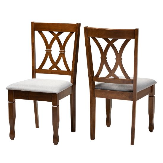 Picture of Baxton Studio Dining Chairs, Gray/Walnut Brown, Set Of 2 Chairs